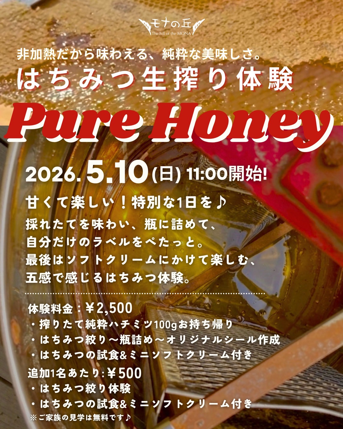 はちみつ生搾り体験